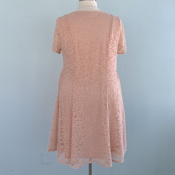 Torrid Blush Lace Fluted Dress - Picture 6 of 13